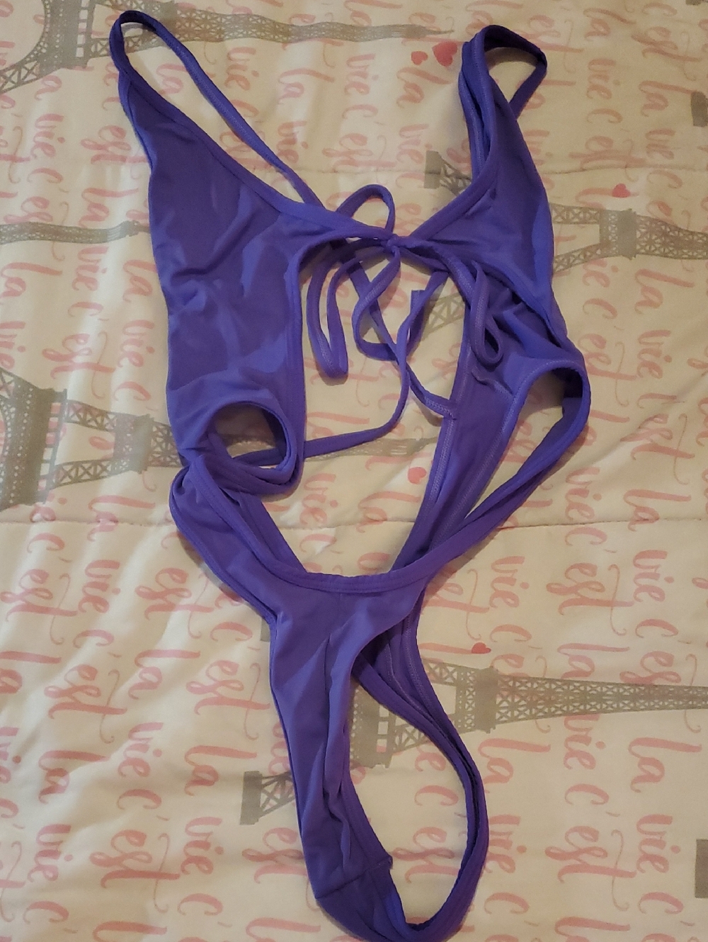Purple One-Piece Cutout Monokini